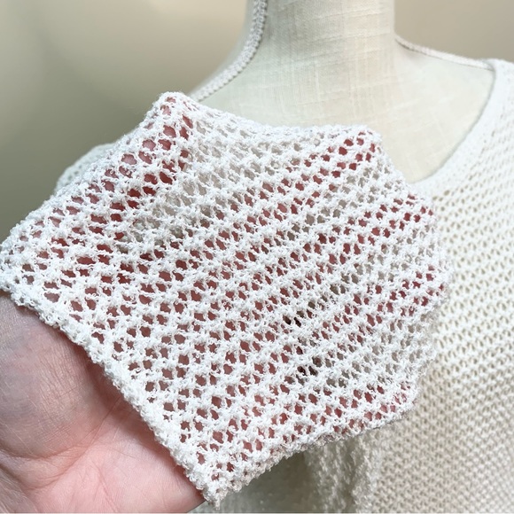 Hem & Thread Open Knit Open Twist Back Sweater L - Picture 4 of 9